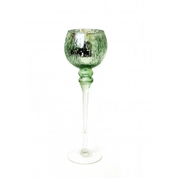 Świecznik Kielich szklany Zielony 40cm